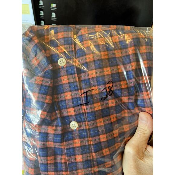Ralph Lauren Button Down Shirt Blue & Orange Plaid Mens S Classic Fit All Cotton - Picture 5 of 5